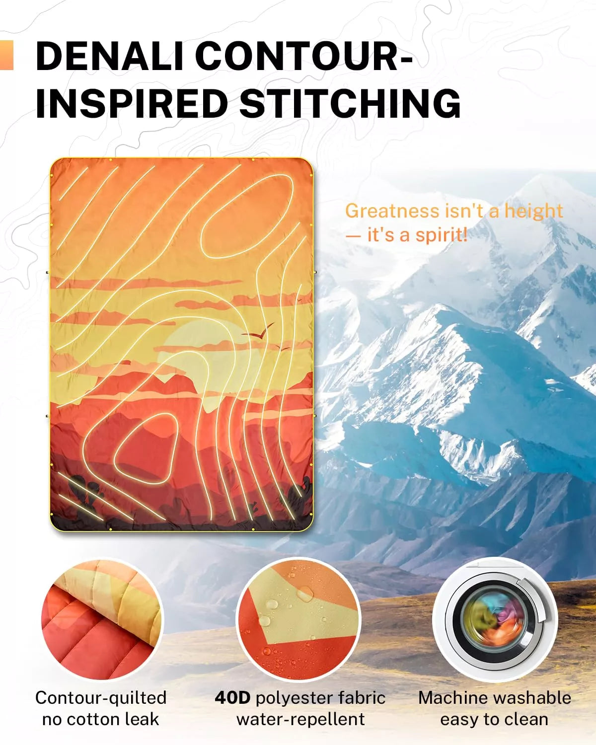 Gonex Desert Puffy Printed Outdoor Camping Blanket, 79" x 55"