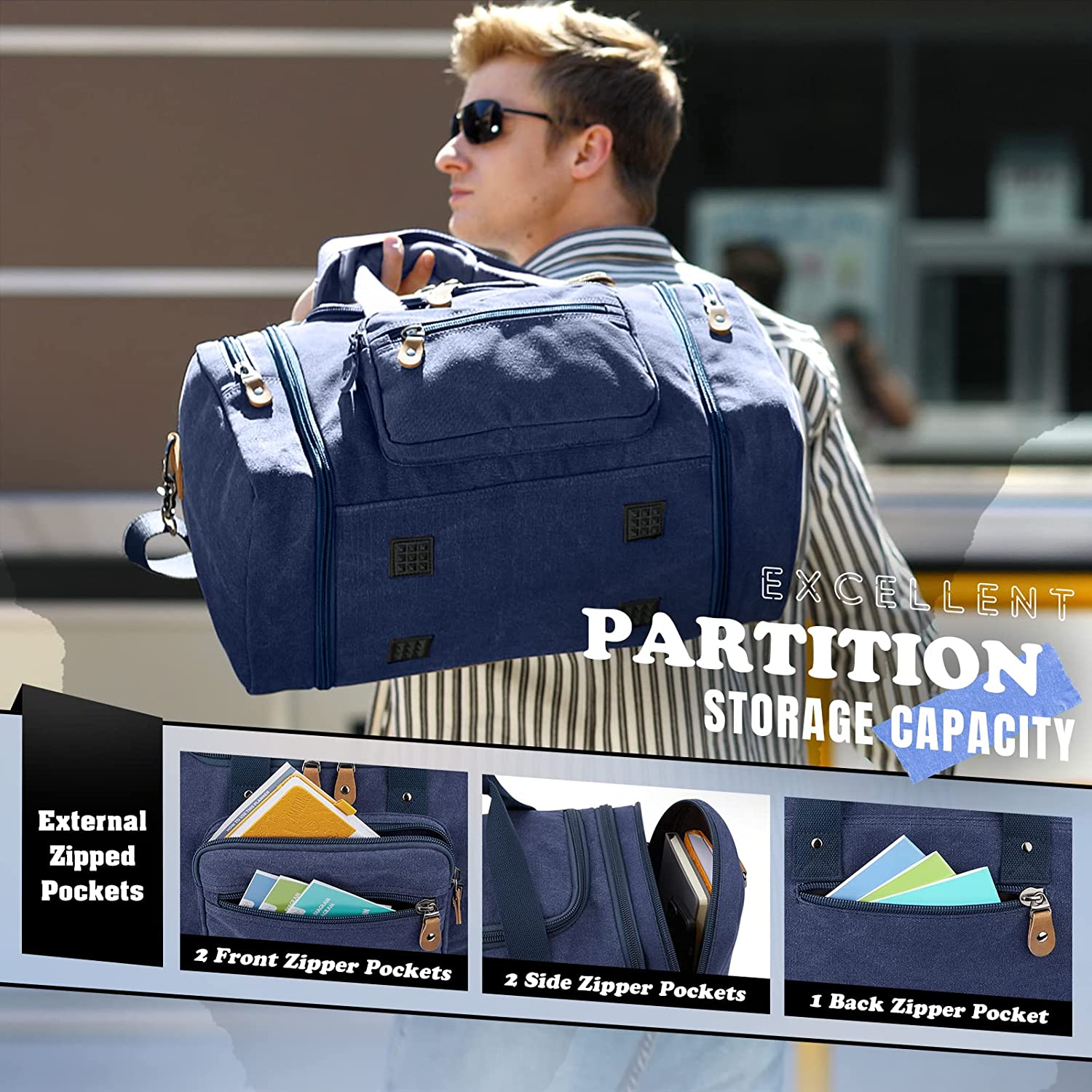 Gonex 60L Canvas Duffle Bag
