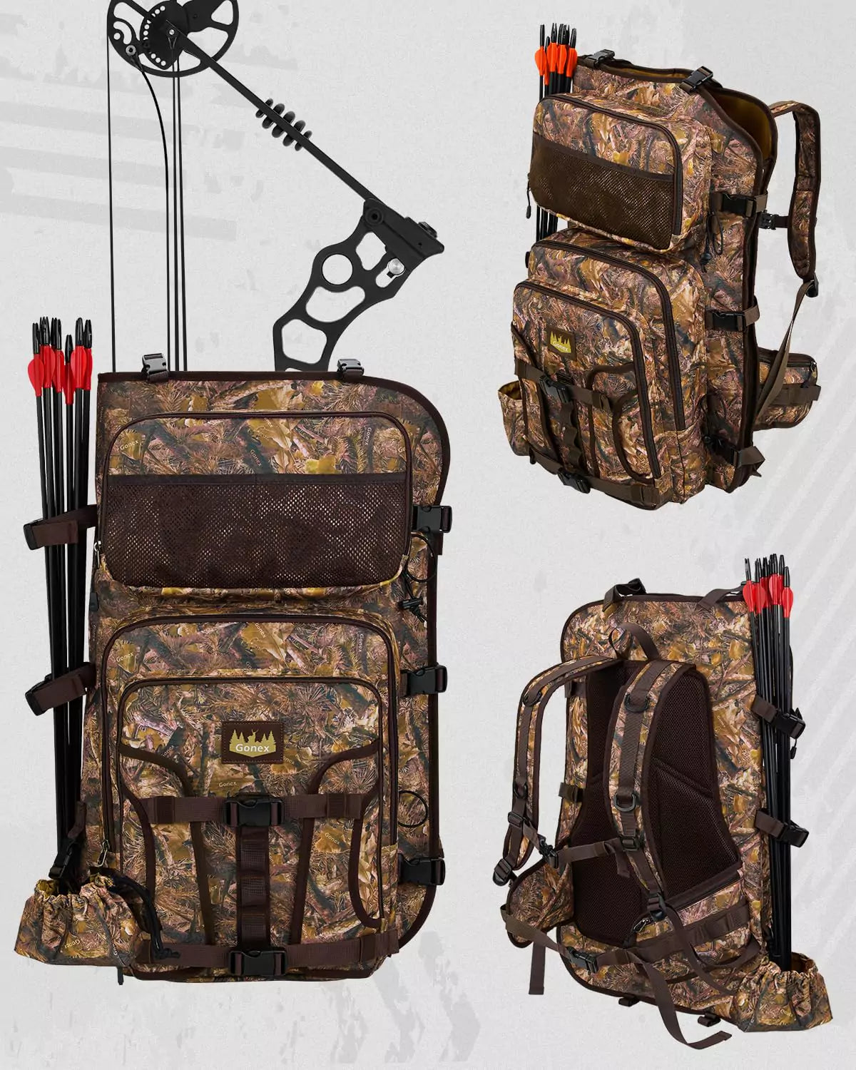 Gonex camouflage hunting backpack with 3 dimensions