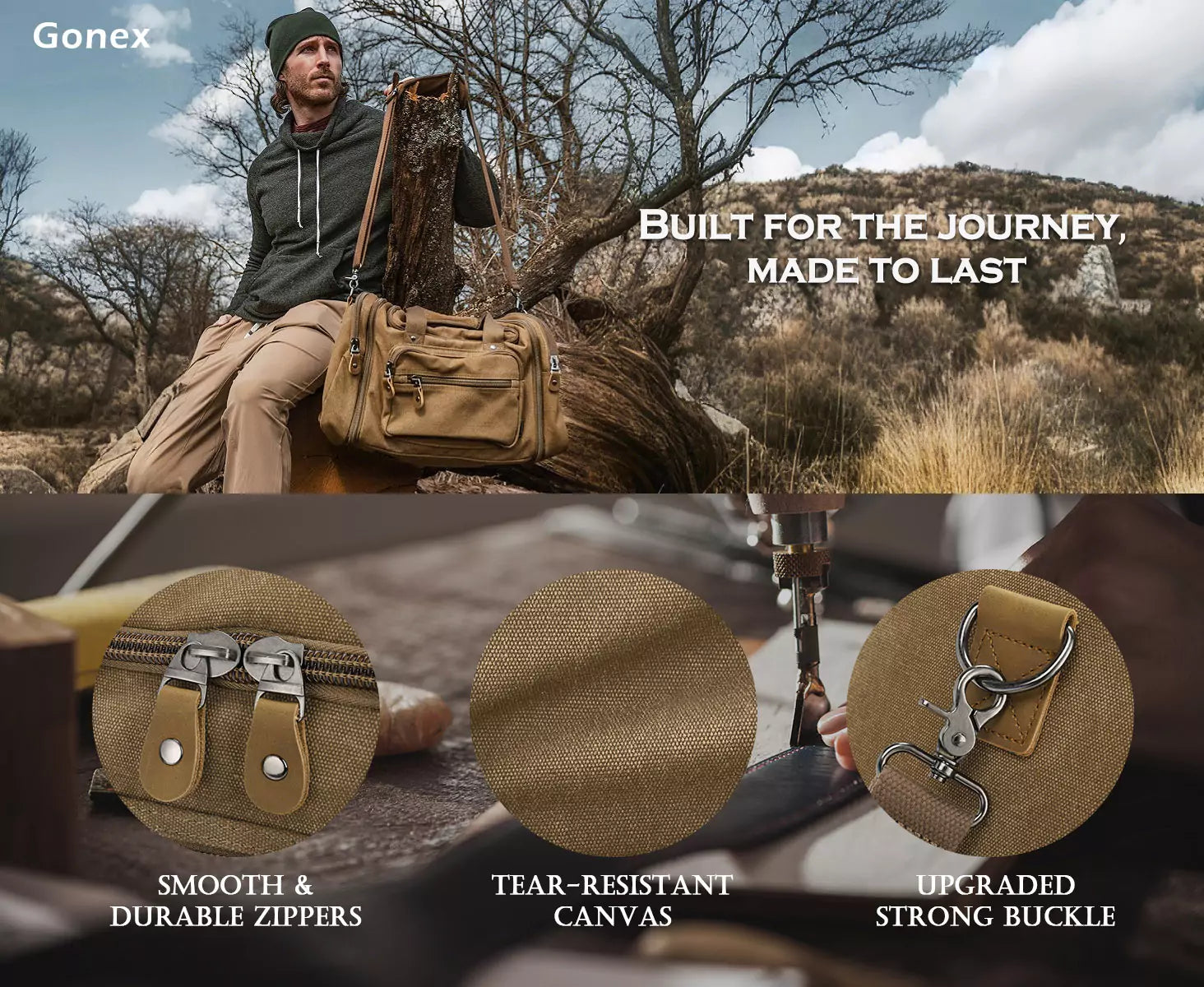 Heavy duty canvas duffle bag