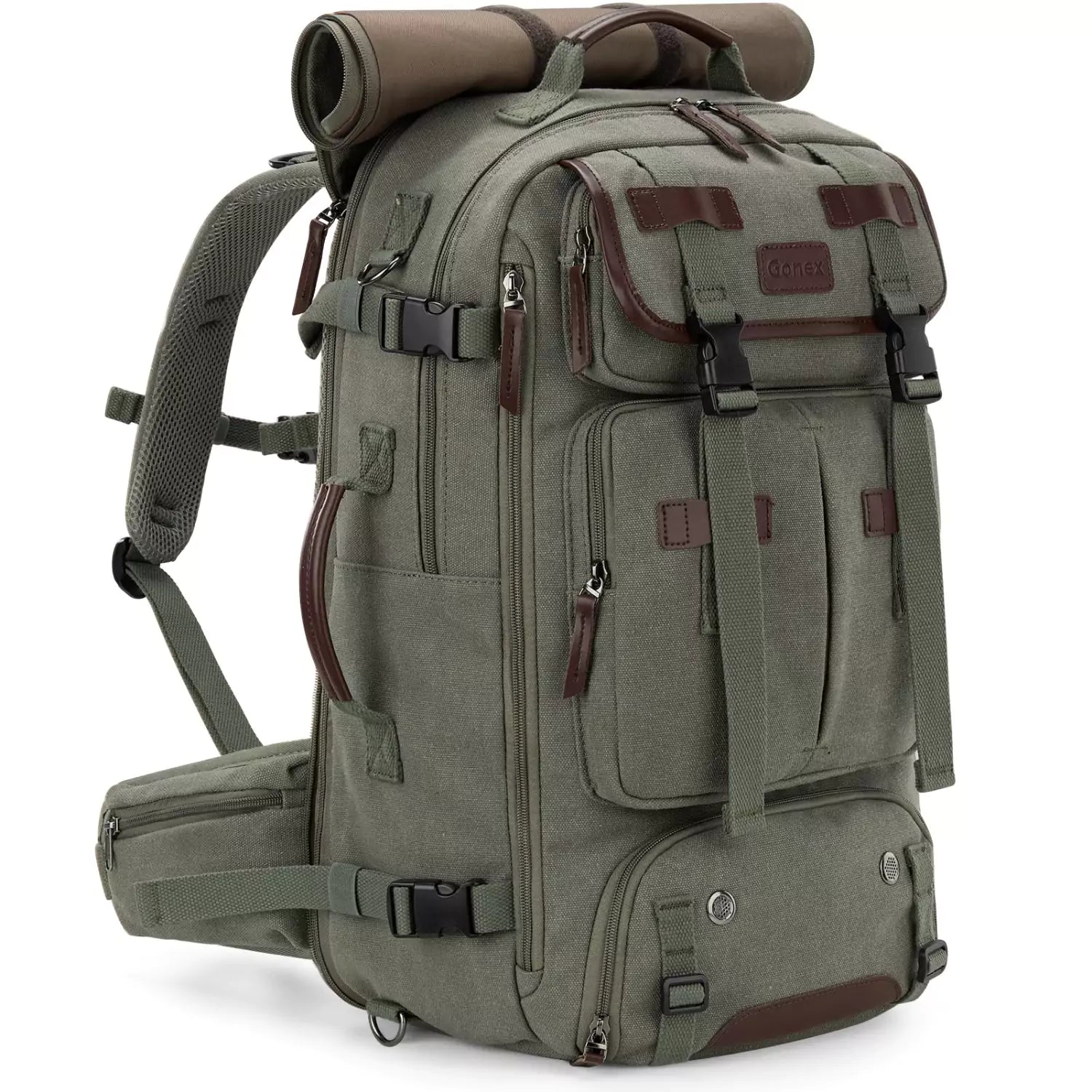 Gonex canvas trip backpack green