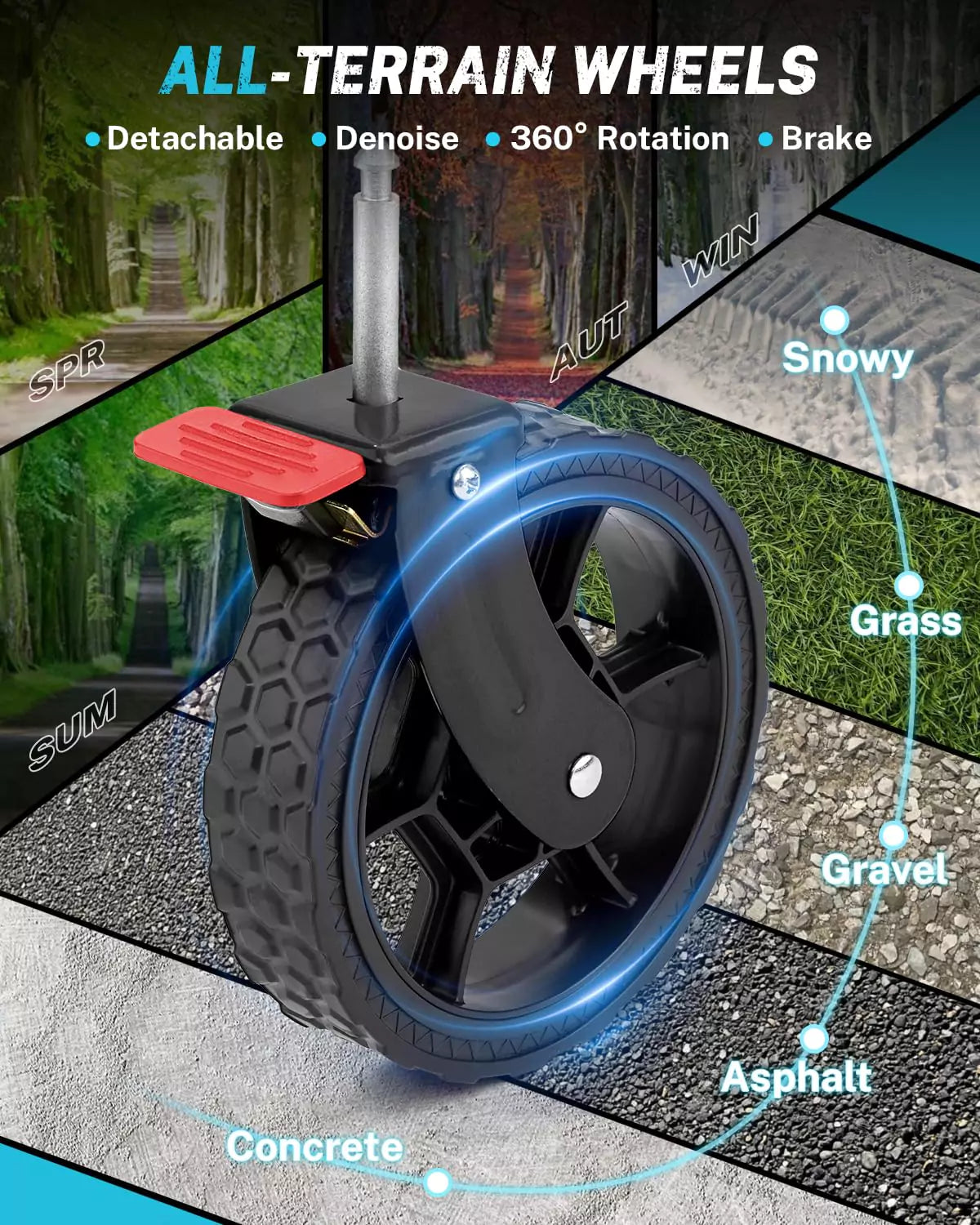 All terrain wheels fold away wagon