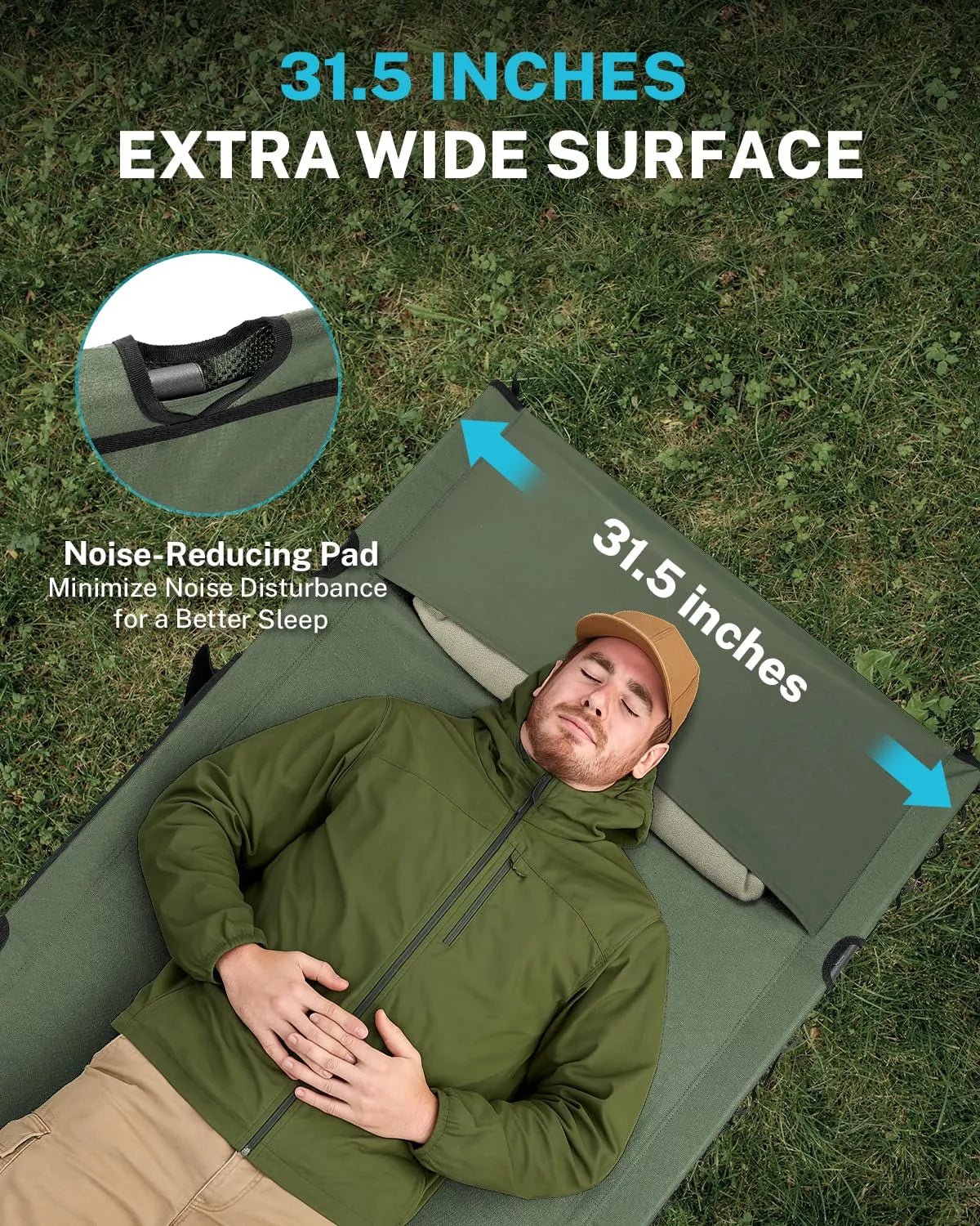 Gonex foldable camping cot army green