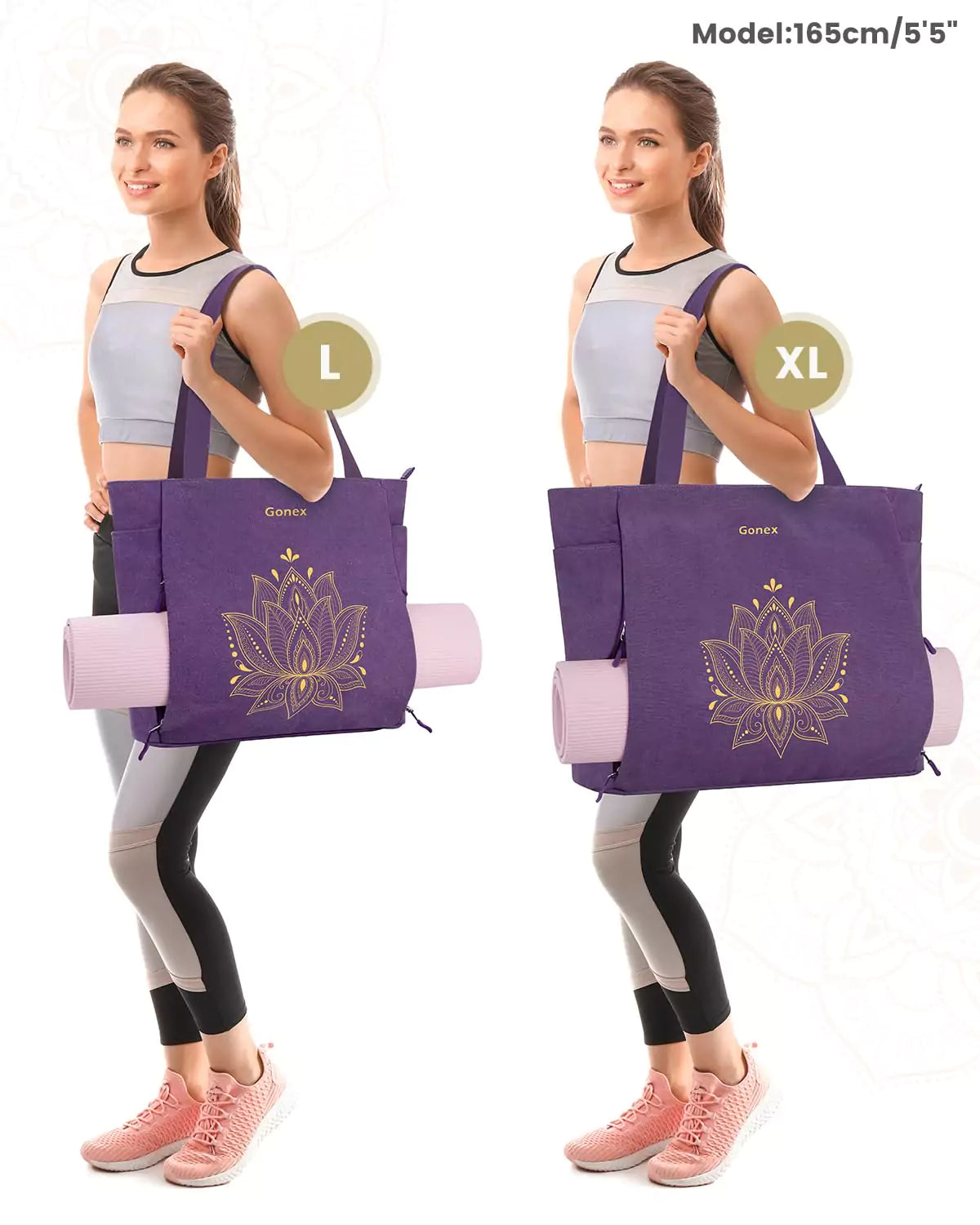 Gym bag with yoga mat holder