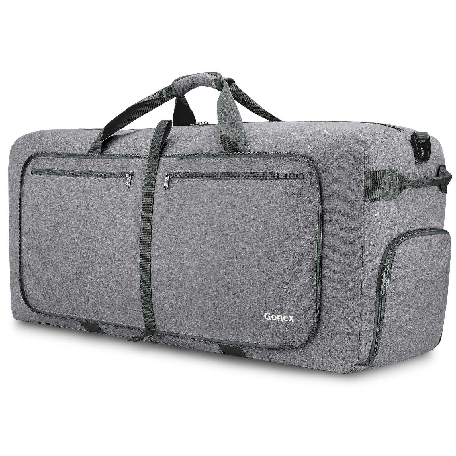 Gonex 150l gray duffel bag with zippers