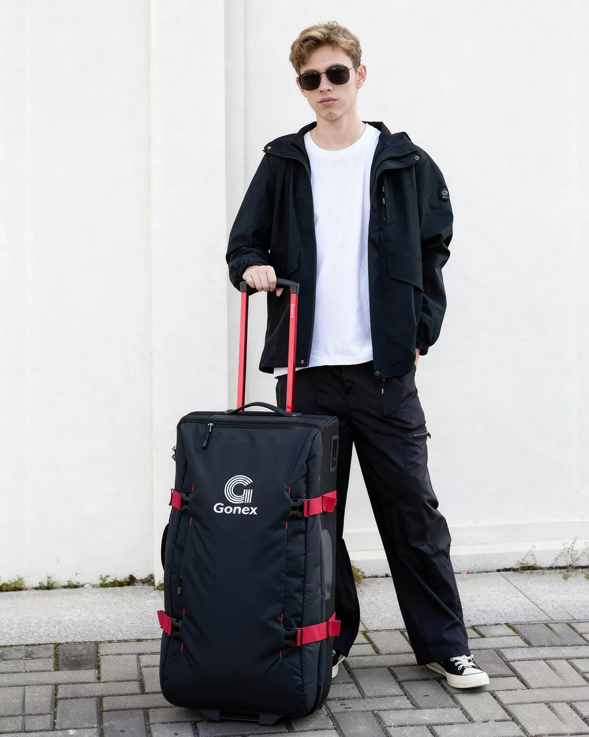 Gonex black 30 inch large rolling duffle bag