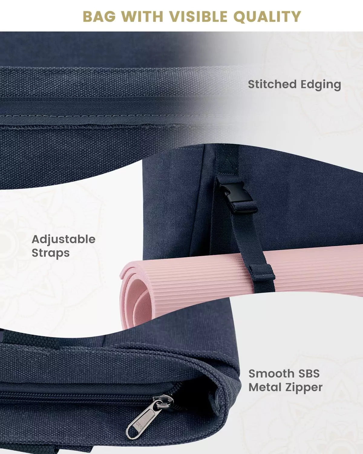 Gonex canvas yoga mat bag features