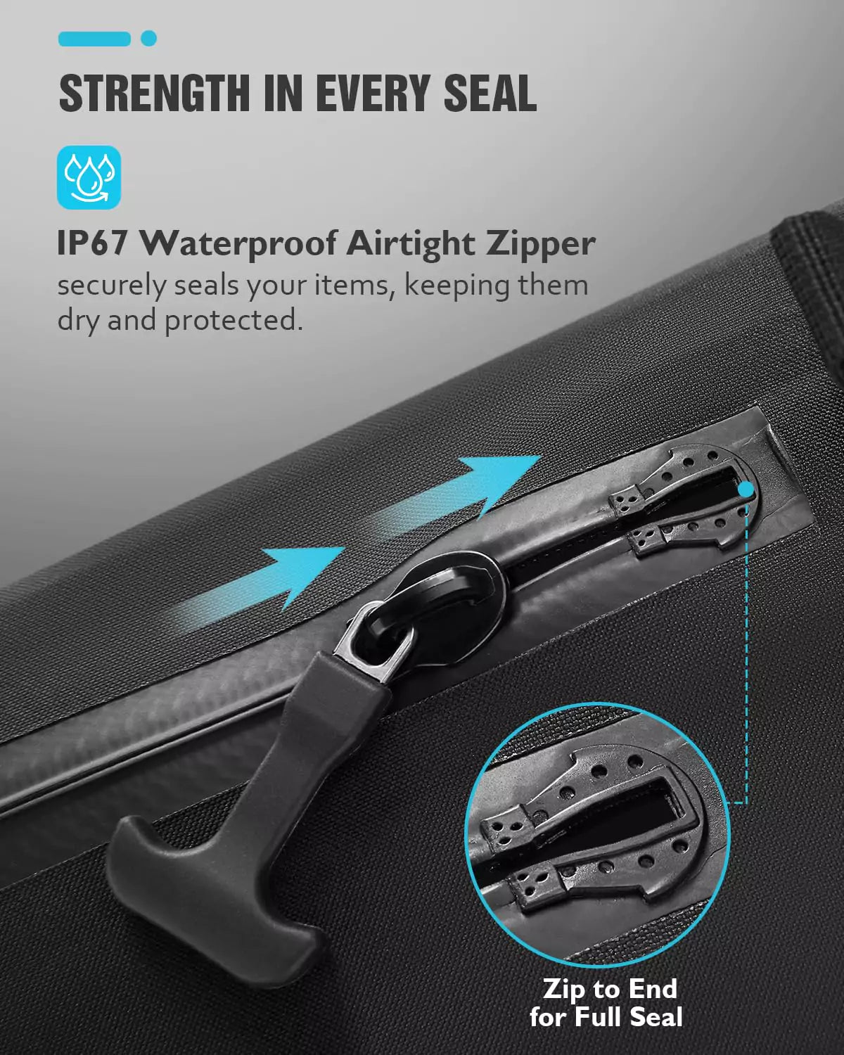 Vacuum pack sealer bags with IP67 waterproof airtight zipper