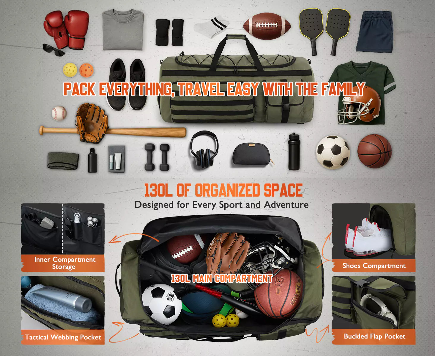 Workout bag with shoe compartment