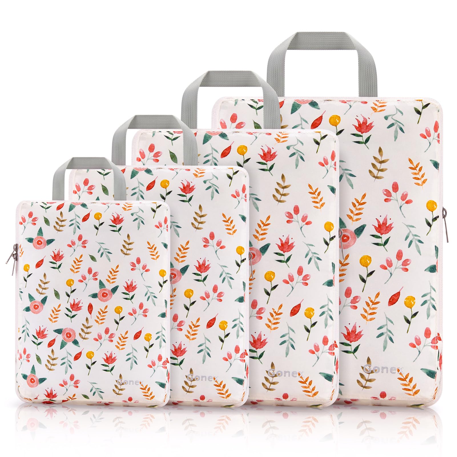 Gonex Floral Compression Packing Cubes Set of 4