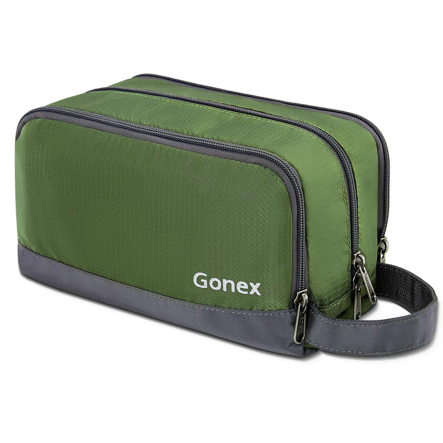 Gonex Nylon Hangable Travel Toiletry Bag for Air Travel, Olive Green Gonex Nylon Hangable Travel Toiletry Bag for Air Travel, Olive Green
