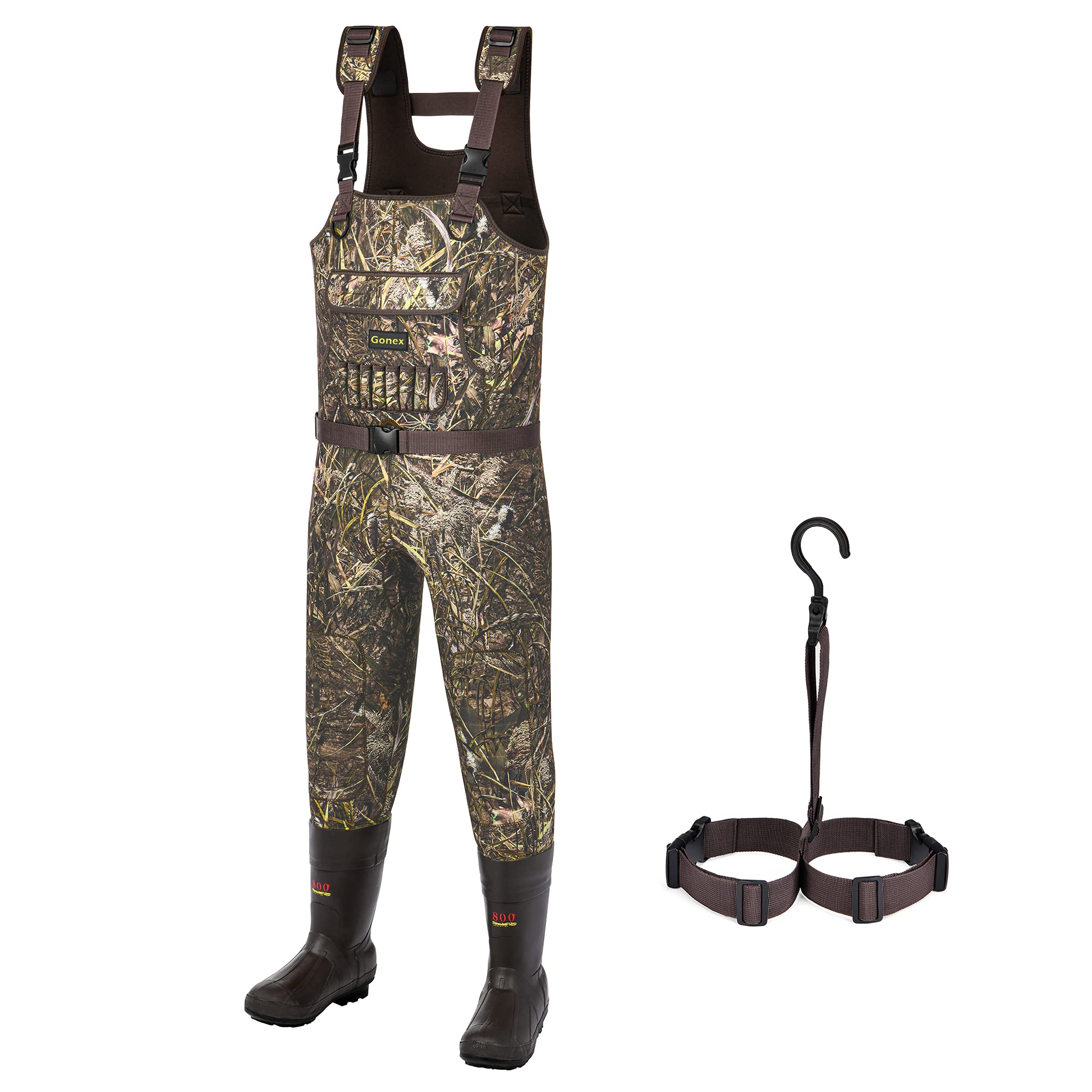 Gonex Neoprene Hunting Waders  Chest Waders with 800G Insulated Boots