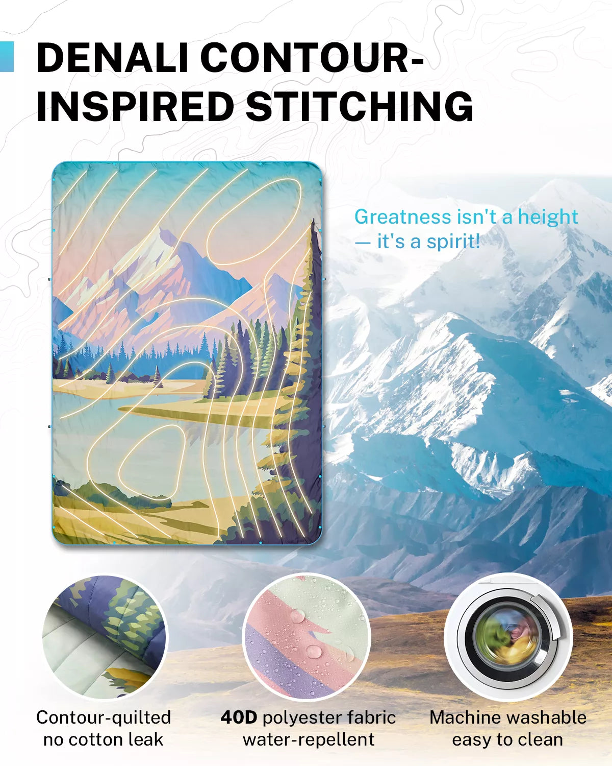 Denail contour inspired stitching blanket