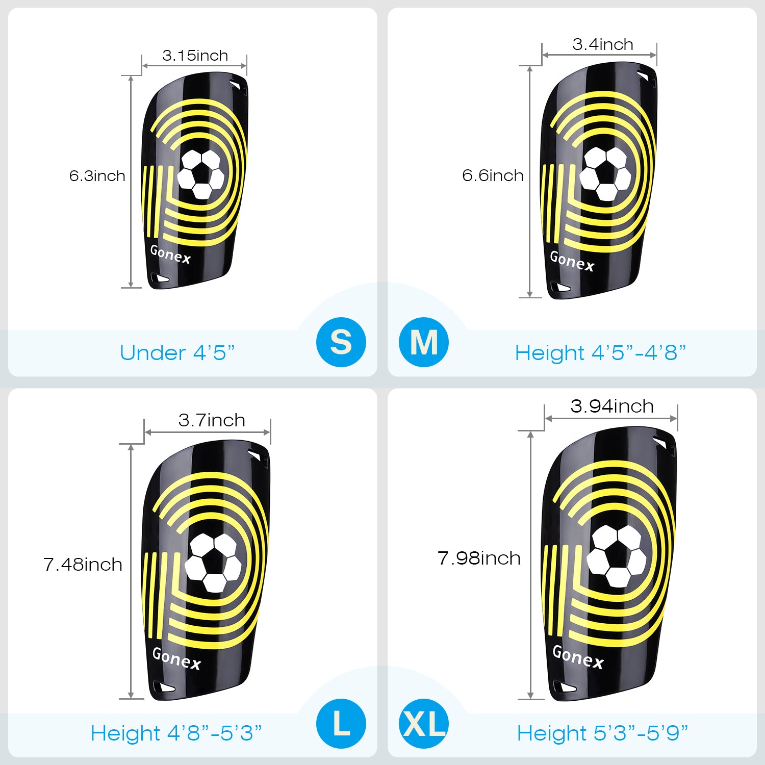 Gonex Soccer Shin Guards for Kids Adult