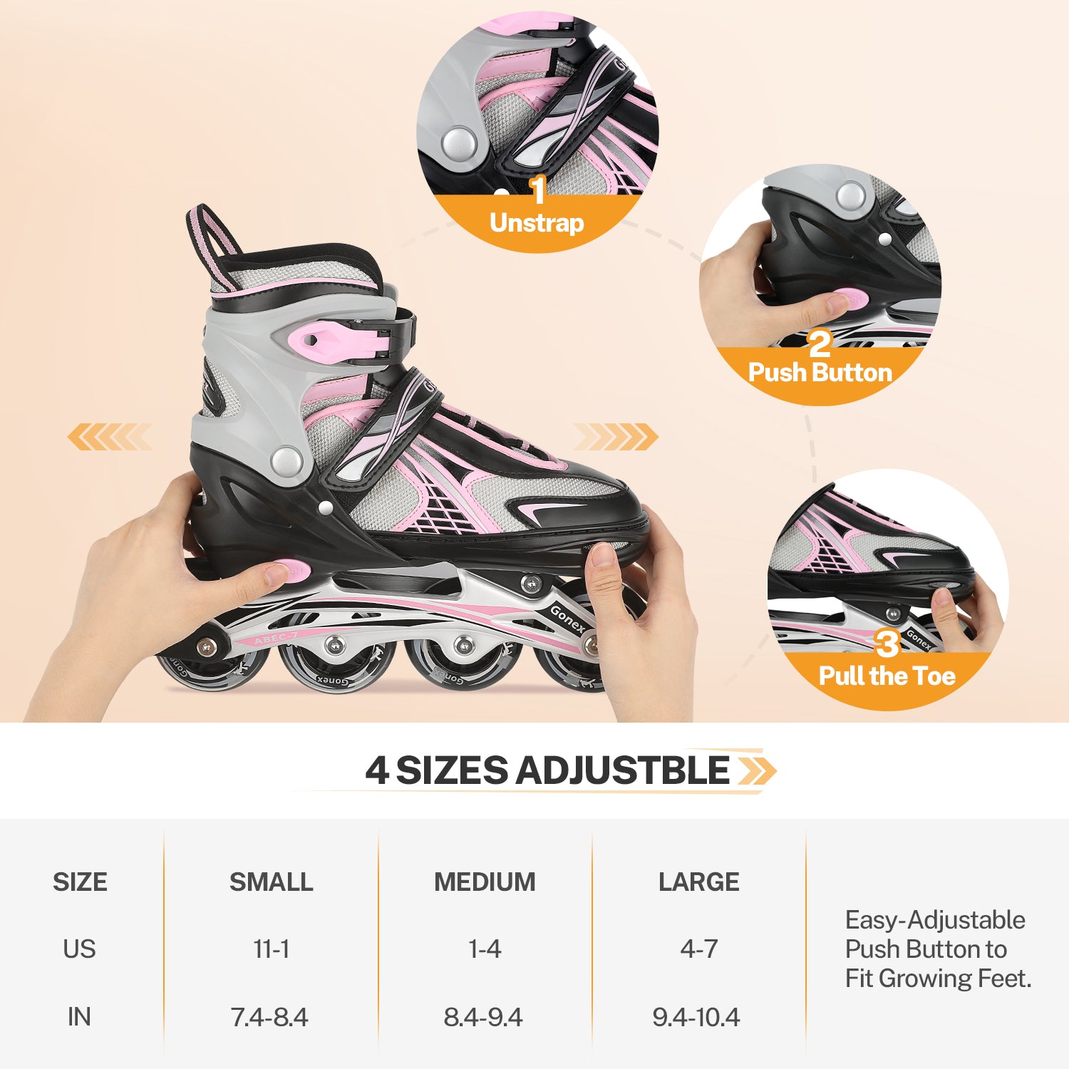 Gonex Inline Skates for Girls Boys Kids