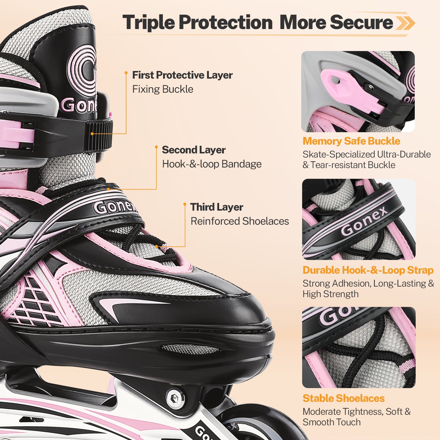 Gonex Inline Skates for Girls Boys Kids