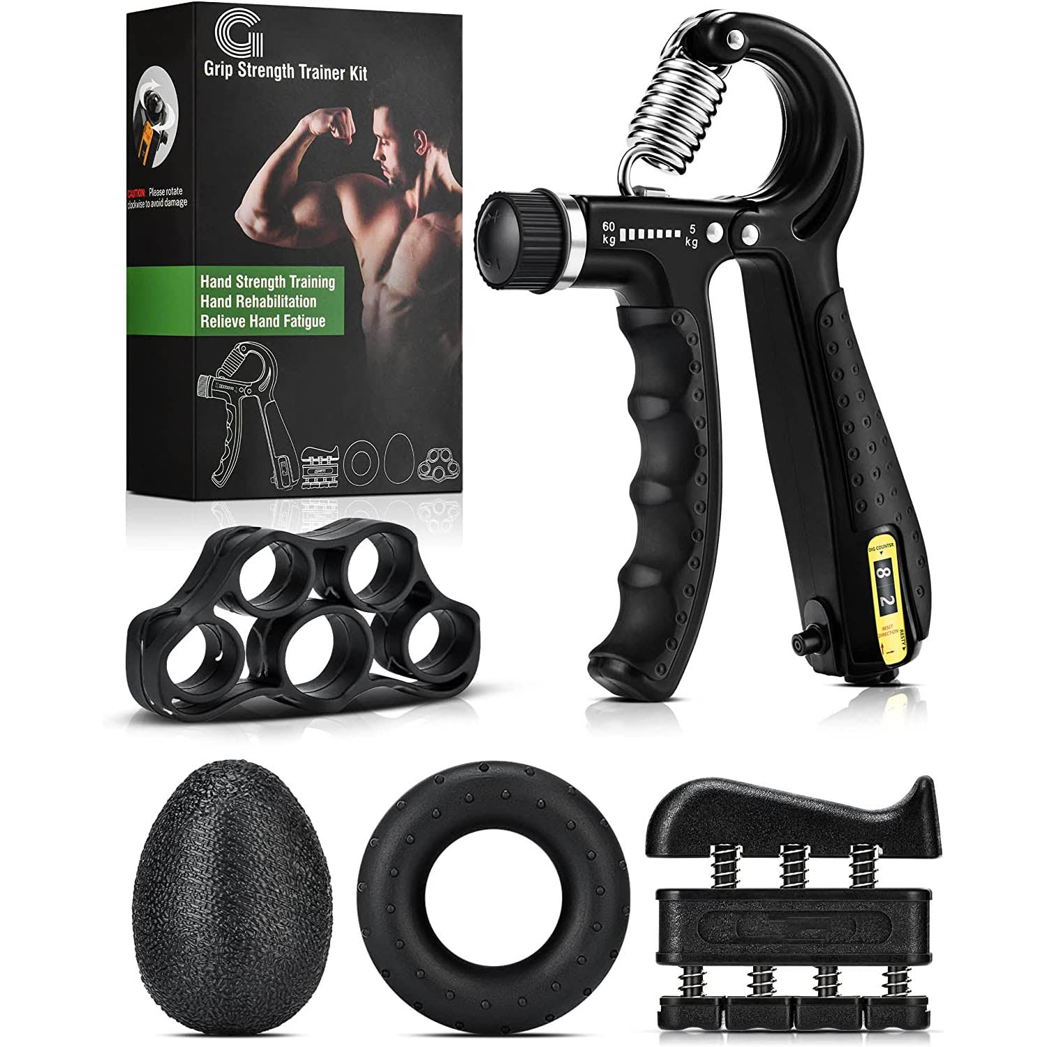 Adjustable Hand Grip Strengthener Workout Kit - FitBeast