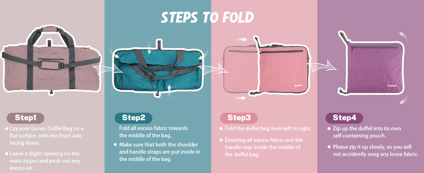 Gonex Foldable Lightweight Duffle Bag with Multi-Pocket 60L/80L/100L/150L
