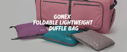 Pink Gonex foldable lightweight duffle bag with multiple pockets for baby essentials