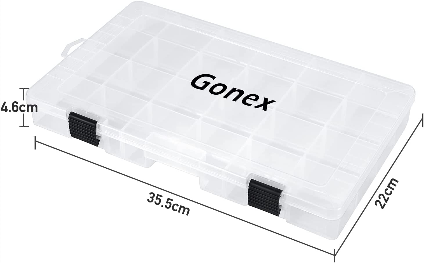 Gonex 3700 Clear Fishing Tackle Boxes with Compartment Storage