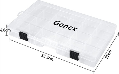 Gonex 3700 Clear Fishing Tackle Boxes with Compartment Storage