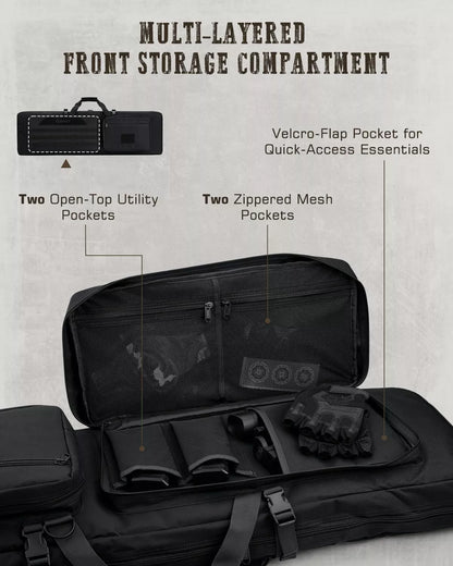 Gonex 42 inch rifle case with multi-layered front storage compartment