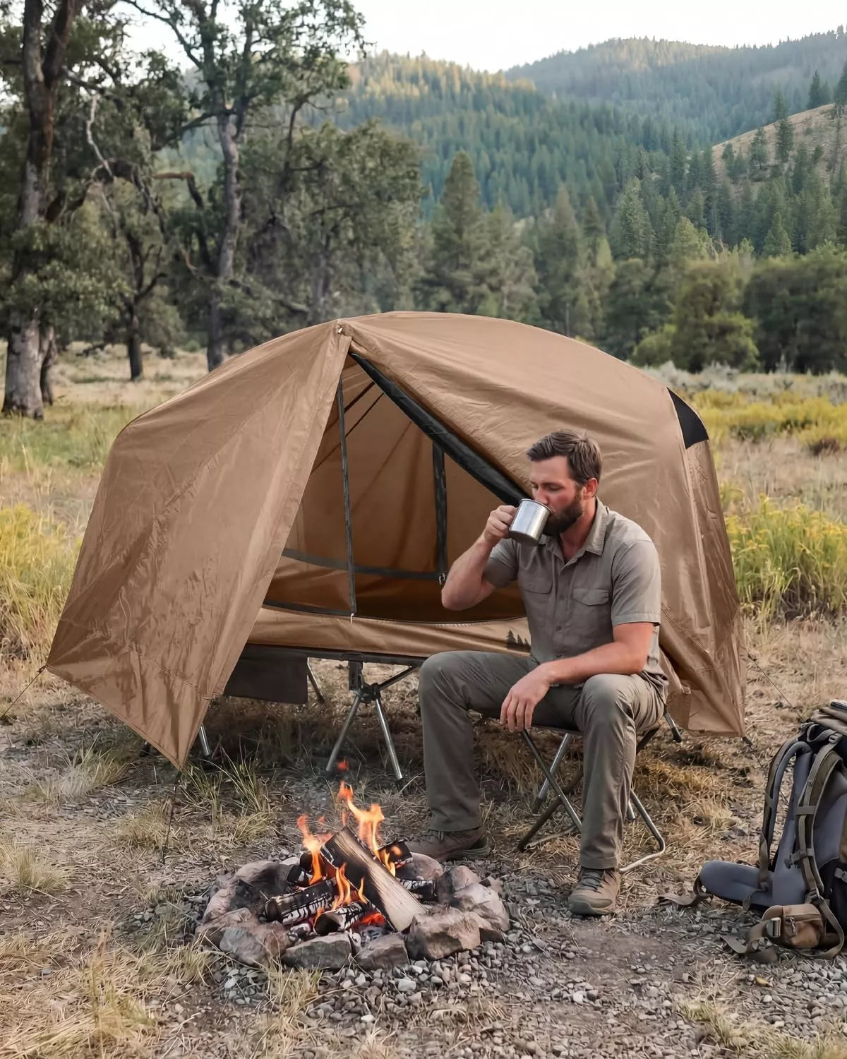 Gonex 1-Person Off-Ground Folding Camping Cot Combo