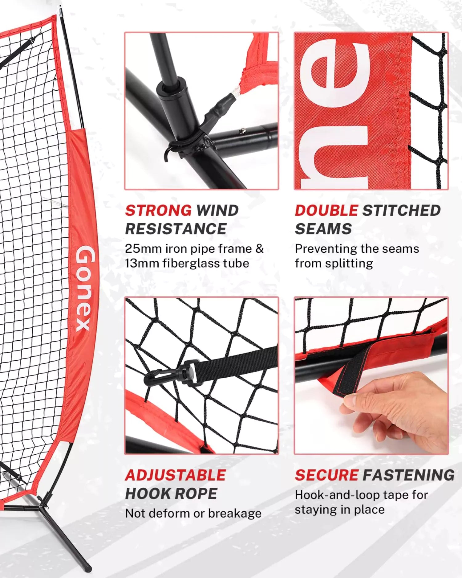 Gonex baseball hitting net features