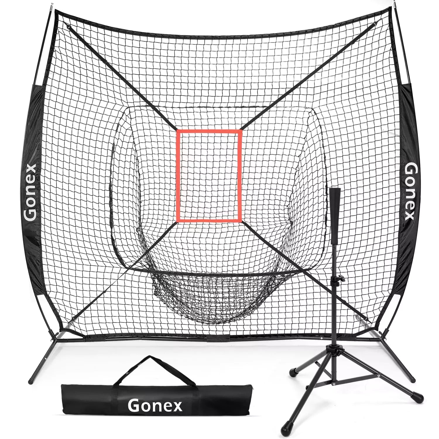 Baseball net and tee black