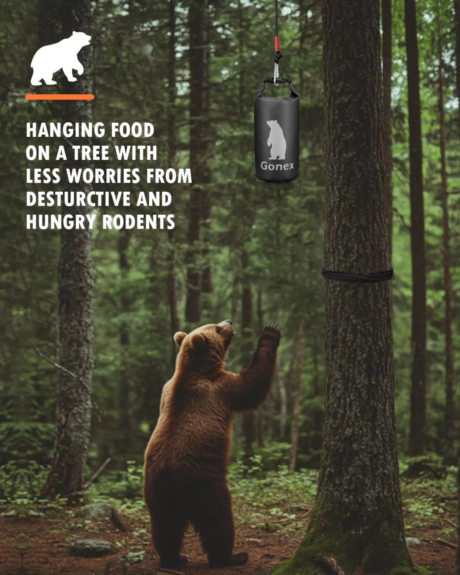 bear bag block and tackle Gonex Bear Proof Bag Kit
