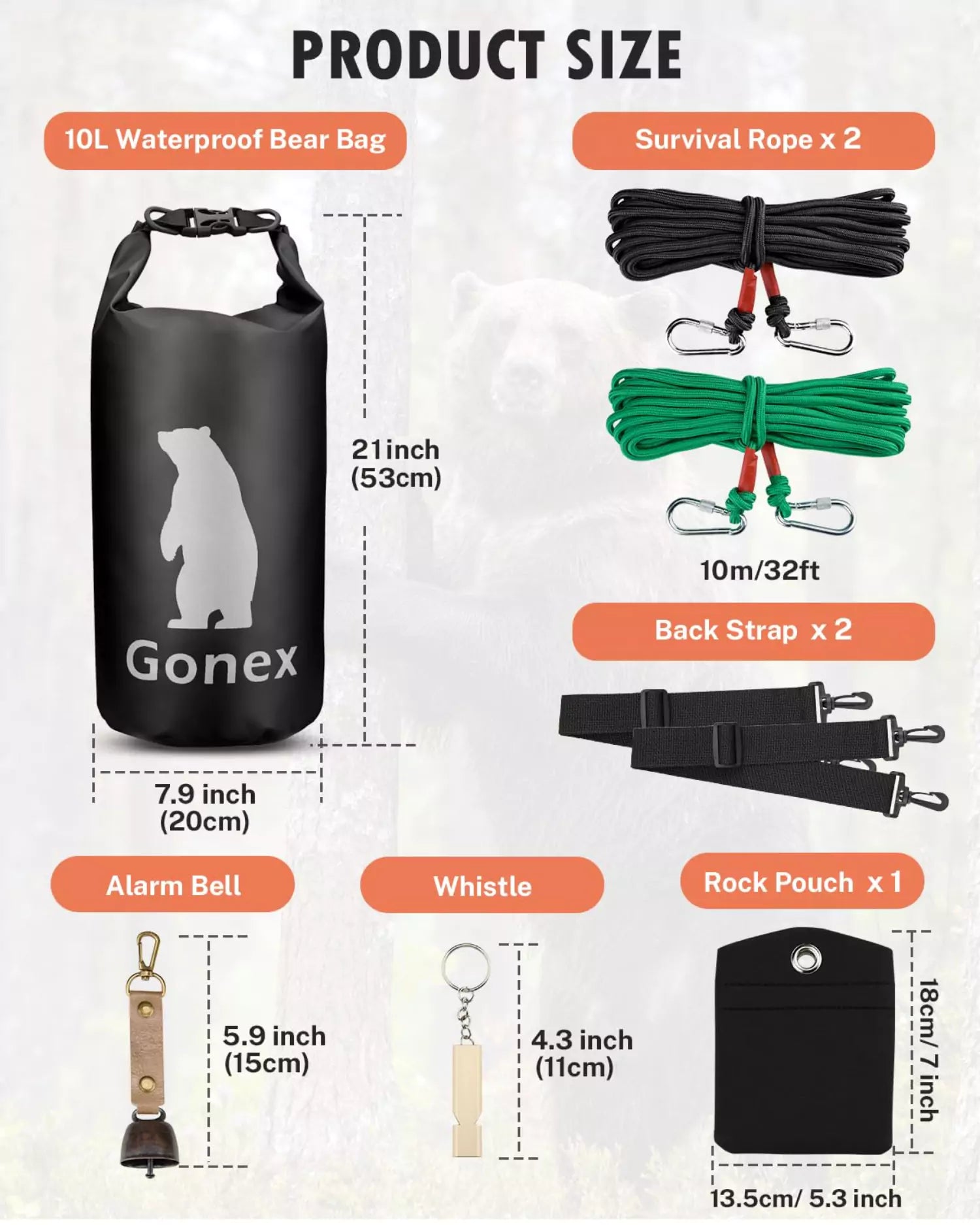 bear bag block and tackle Gonex Bear Proof Bag Kit