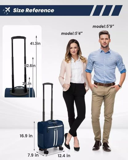 Carry luggage with wheels size reference