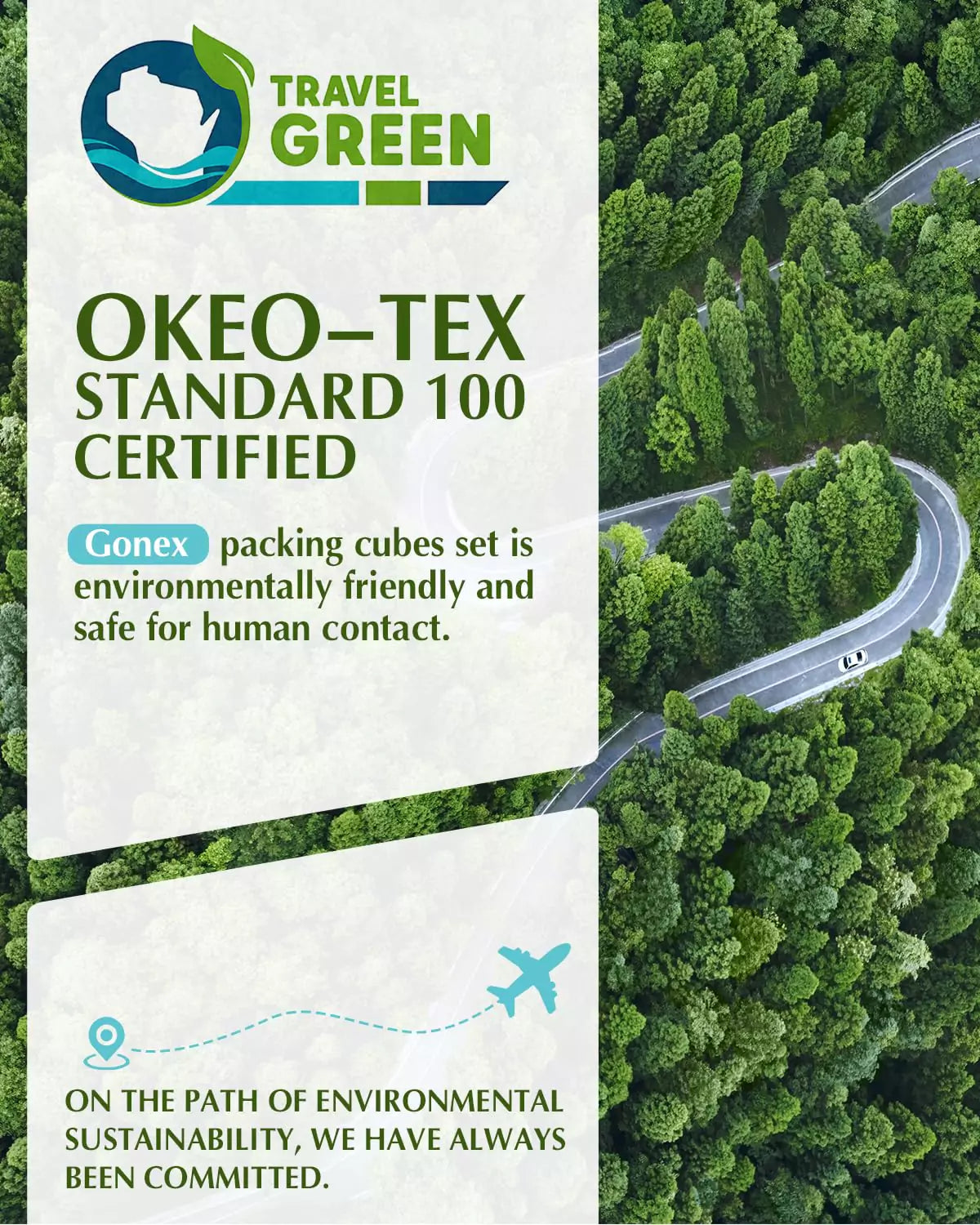 Travel green verified for gonex compression packing cubes