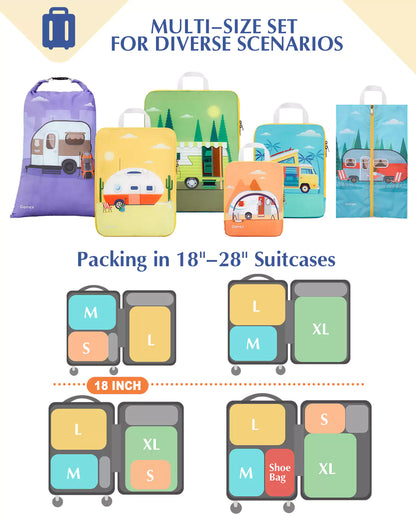Compression packing cubes packing in 18&quot; to 28&quot; suitcases
