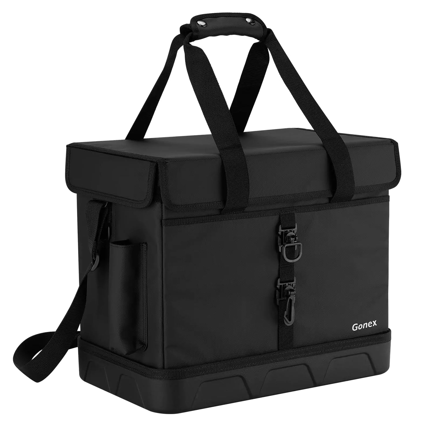 black fishing box Gonex Fishing Tackle Bag with Fish Box for Freshwater & Saltwater