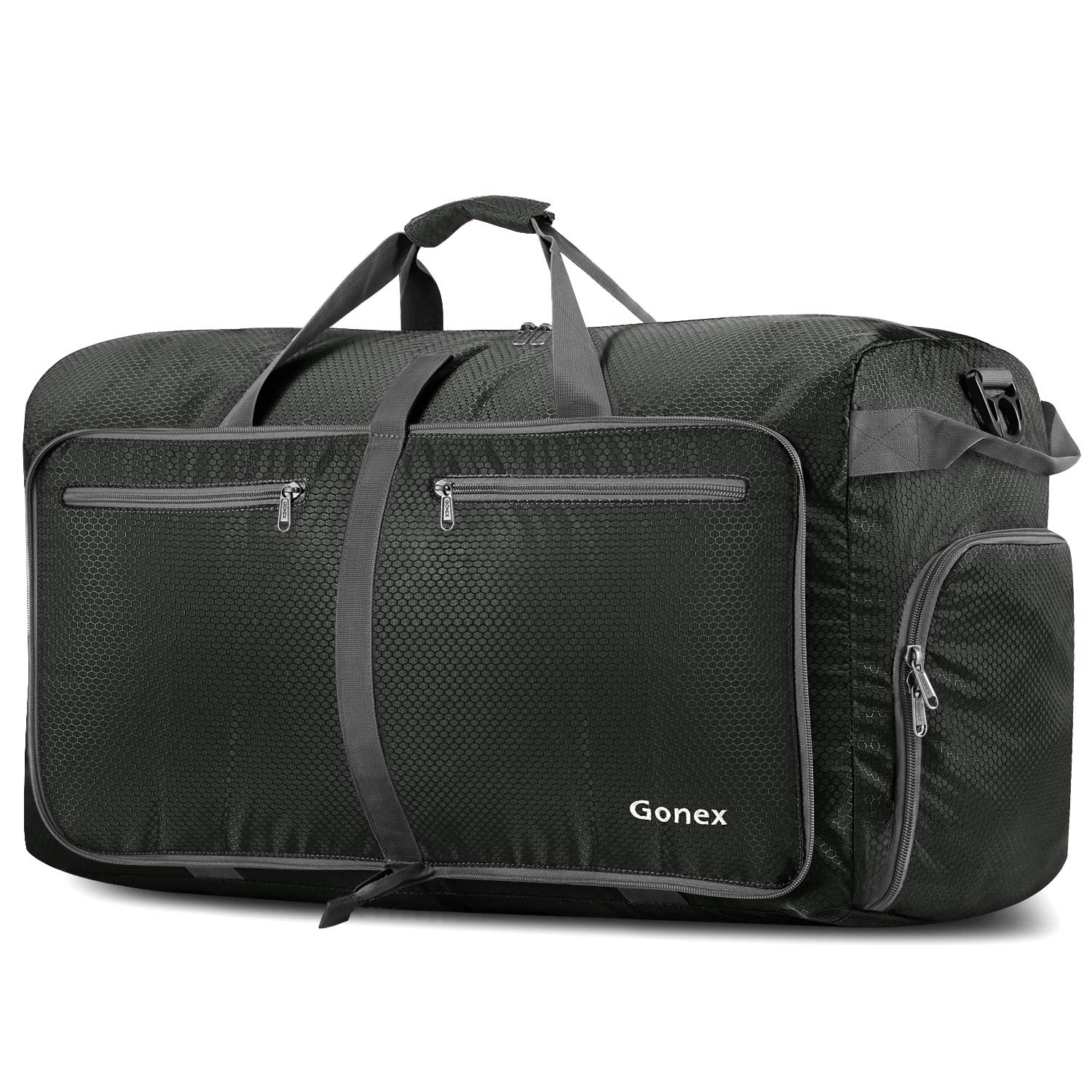 Gonex 100L Large Foldable Duffle Bag with Shoes Compartment for Travel, Gray