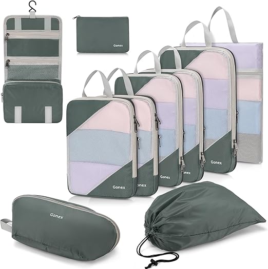 Gonex Compression Packing Cubes for Travel - Space Saving Packing Organizers