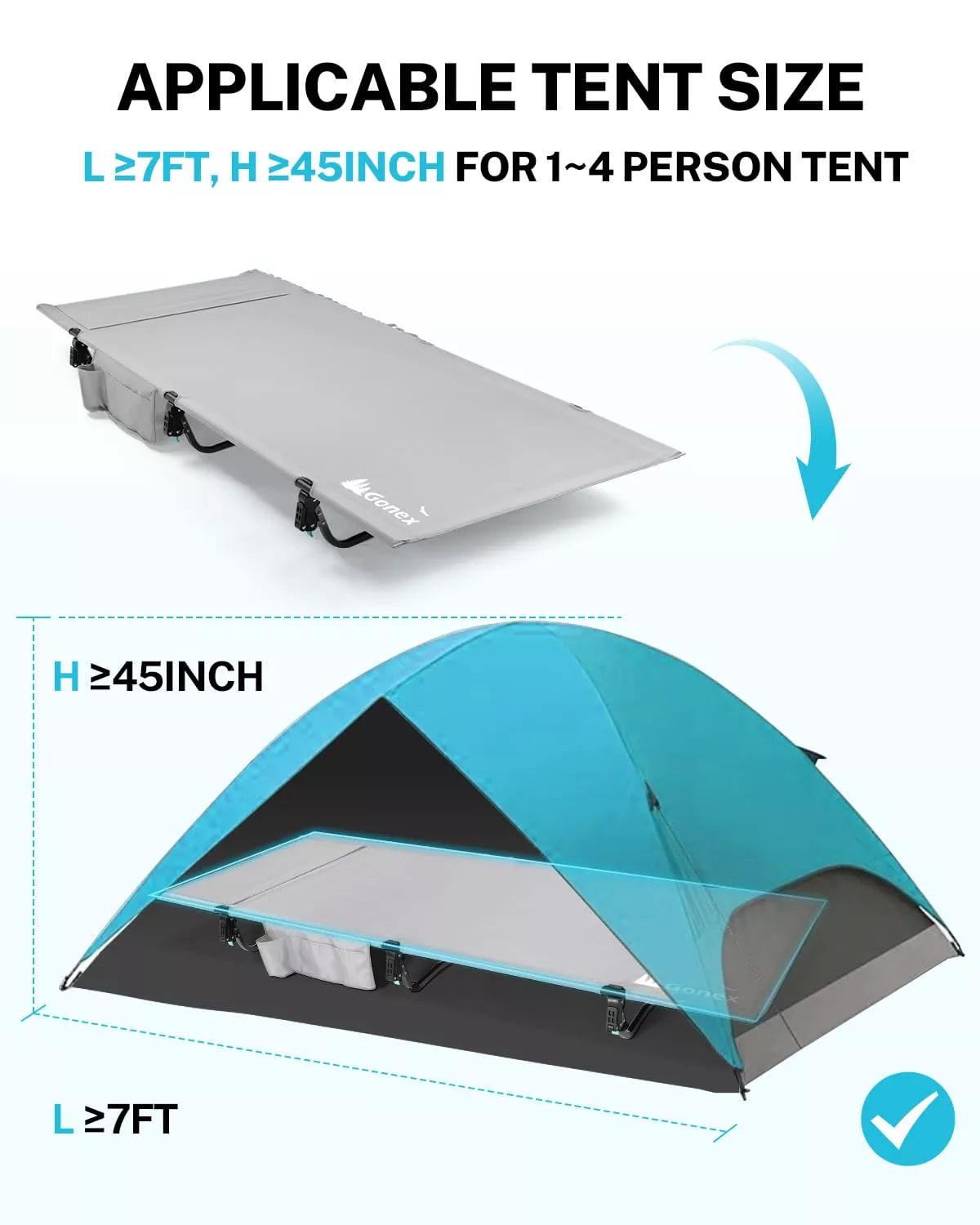 gonex tent Gonex Extra Wide and Durable Camping Cot for Adults
