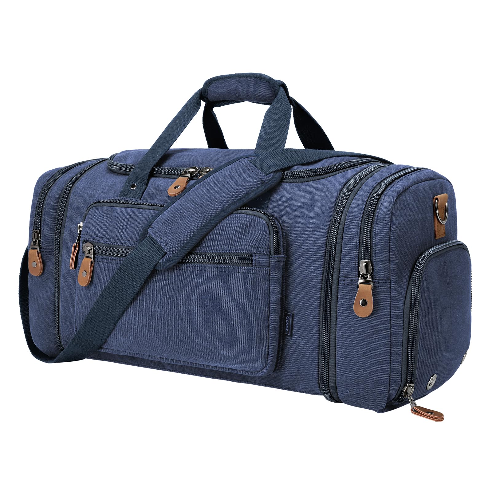 Gonex 60L Canvas Duffle Bag with Shoe Compartment for Men