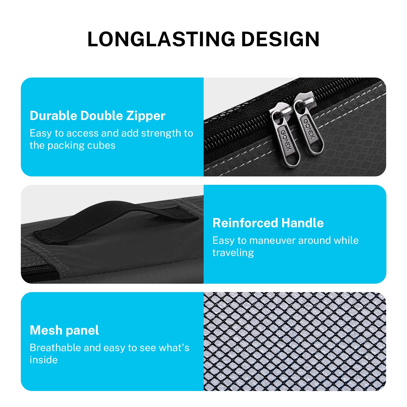 Gonex Packing Cubes for Suitcase Set of 9 Organizers for Luggage