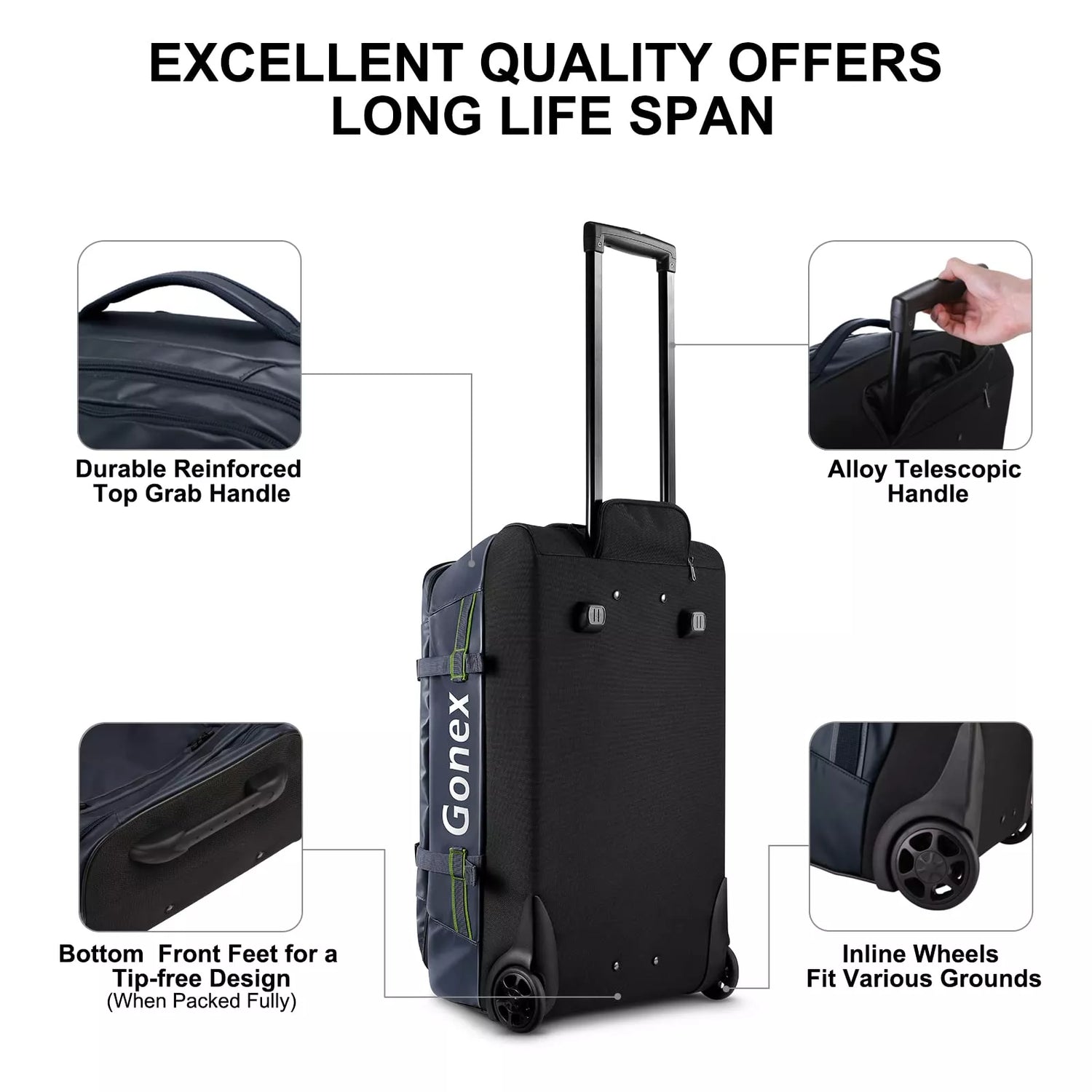 Excellent quality with long life span gonex preloved duffle bag