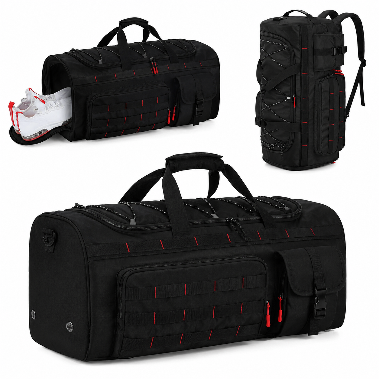 Gonex 3-in-1 Convertible Travel Duffel Backpack with Shoe Compartment 45L/90L/130L