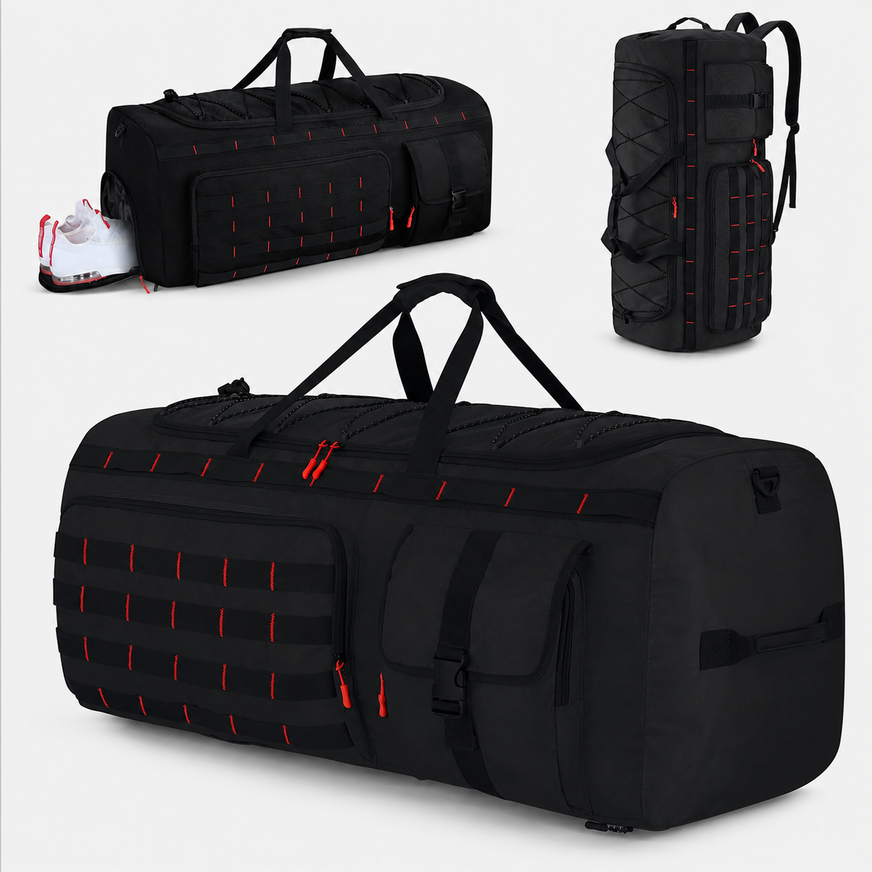 Gonex 3-in-1 Convertible Travel Duffel Backpack with Shoe Compartment 45L/90L/130L
