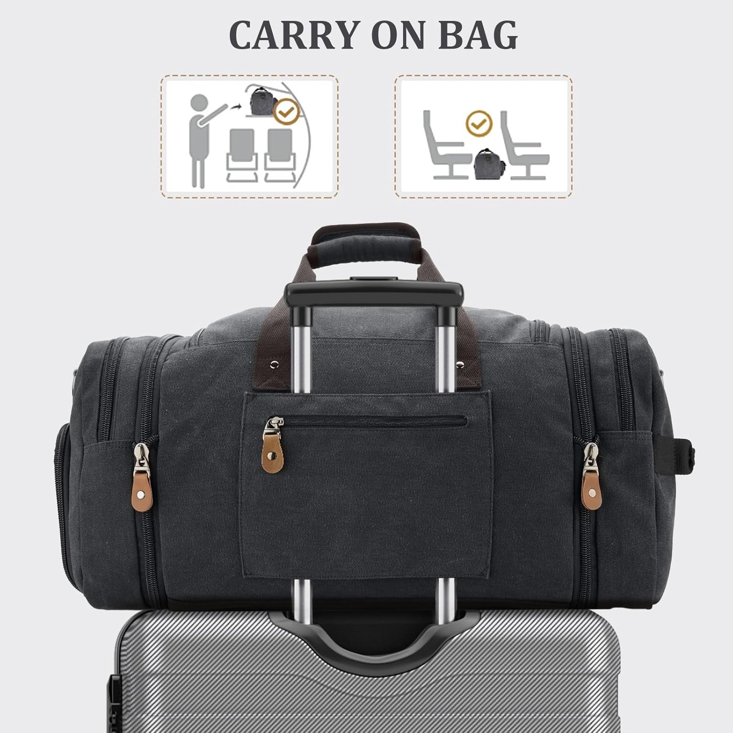 Gonex 60L Canvas Duffle Bag carry on bag