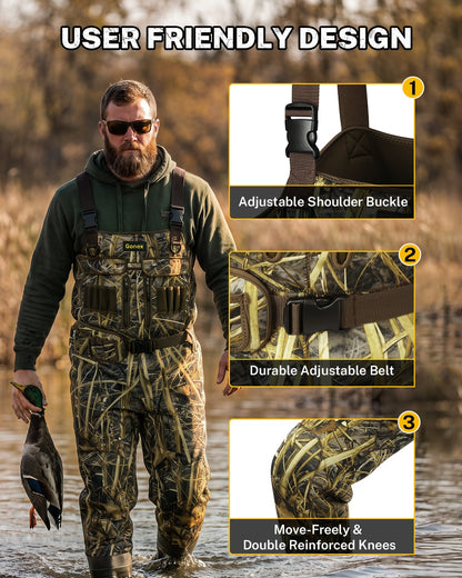 Gonex 4.5mm Neoprene Hunting Waders with 600G Boots