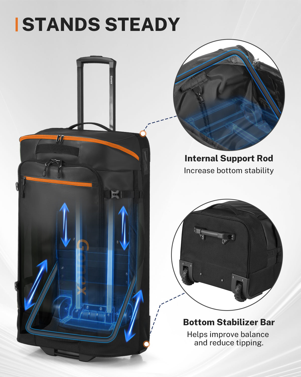 Gonex 32 Inch Rolling Duffel Bag with Wheels
