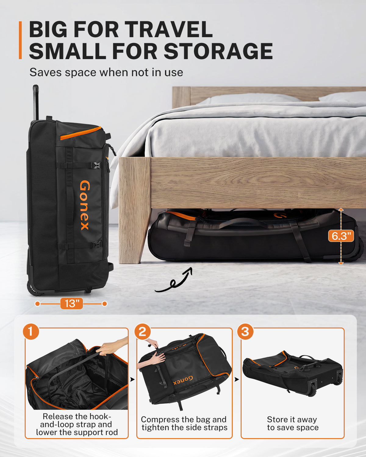 Gonex 32 Inch Rolling Duffel Bag with Wheels