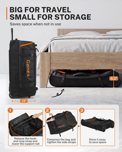 Gonex 32 Inch Rolling Duffel Bag with Wheels