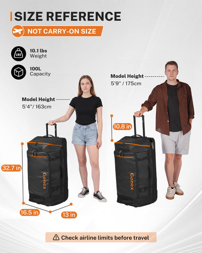 Gonex 32 Inch Rolling Duffel Bag with Wheels