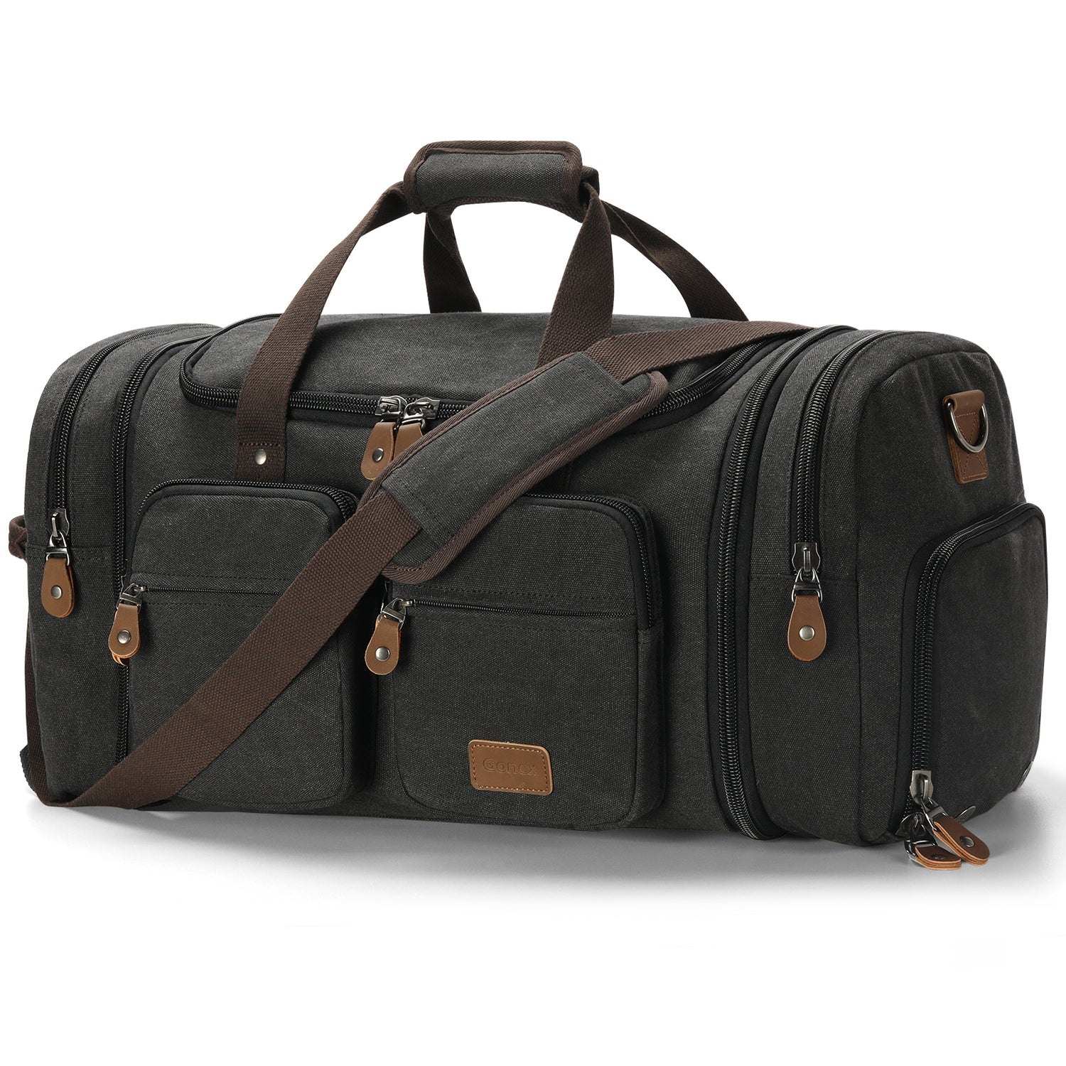Gonex 60L Expandable Canvas Duffle Bag with Shoe Compartment